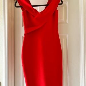 Elegant Red Women's Dress Knee Length XS/S